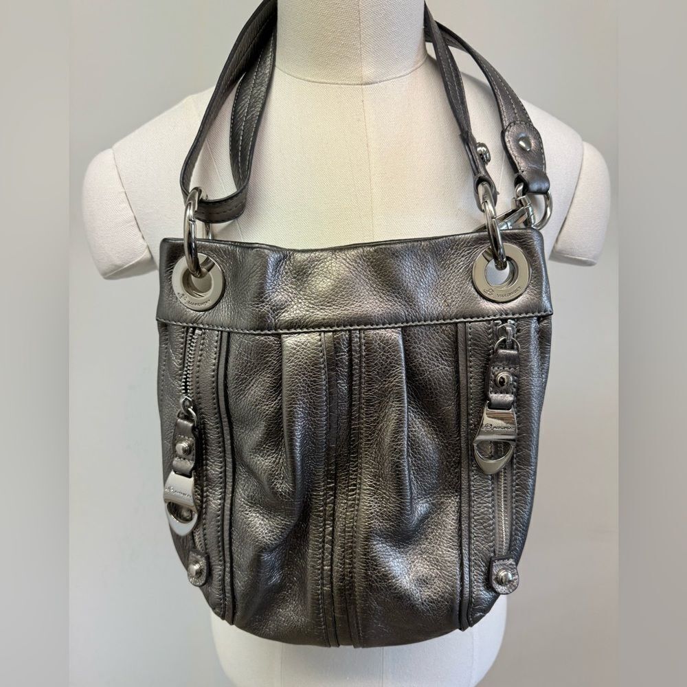 B. Makowsky Leather Pebble Sling Crossbody Convertible Bag - Picture 2 of 12